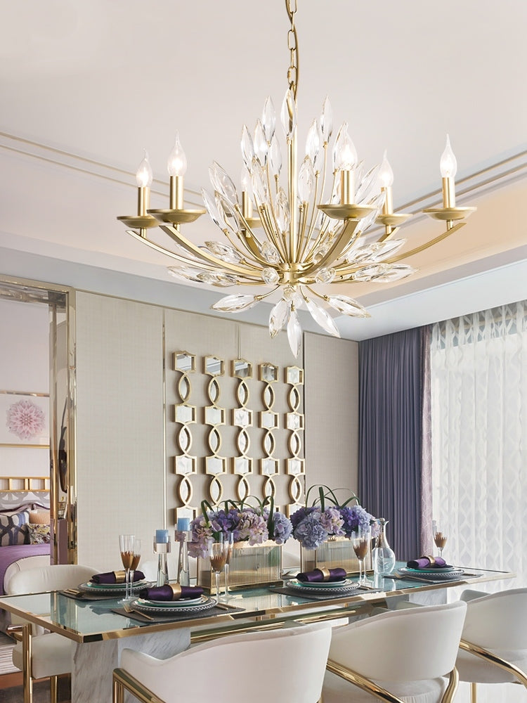 New Romantic Art Lily-Shaped Crystal Chandelier for Living Room / dining Room
