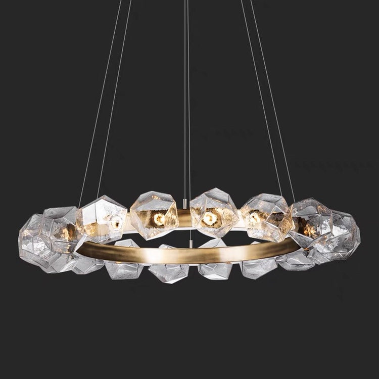Nordic Minimalist Glass Circle Art Chandelier for Living / dining Room / bedroom