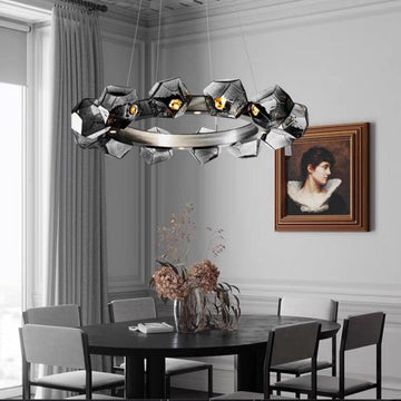 Nordic Minimalist Glass Circle Art Chandelier for Living / dining Room / bedroom