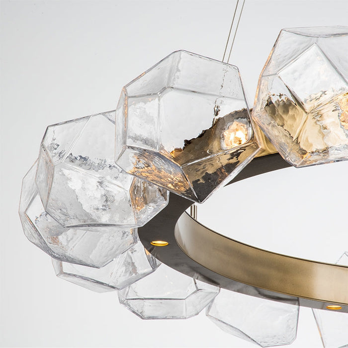 Nordic Minimalist Glass Circle Art Chandelier for Living / dining Room / bedroom
