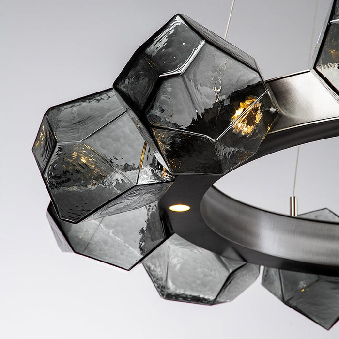 Nordic Minimalist Glass Circle Art Chandelier for Living / dining Room / bedroom