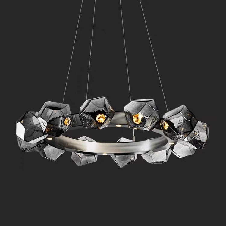 Nordic Minimalist Glass Circle Art Chandelier for Living / dining Room / bedroom