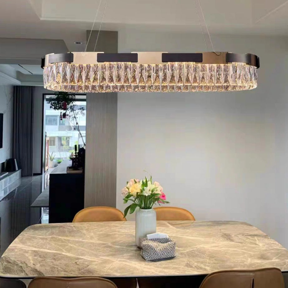New Designer Recommended Modern Light Luxury Round / oval Crystal Chandelier for Living Room / dining Room