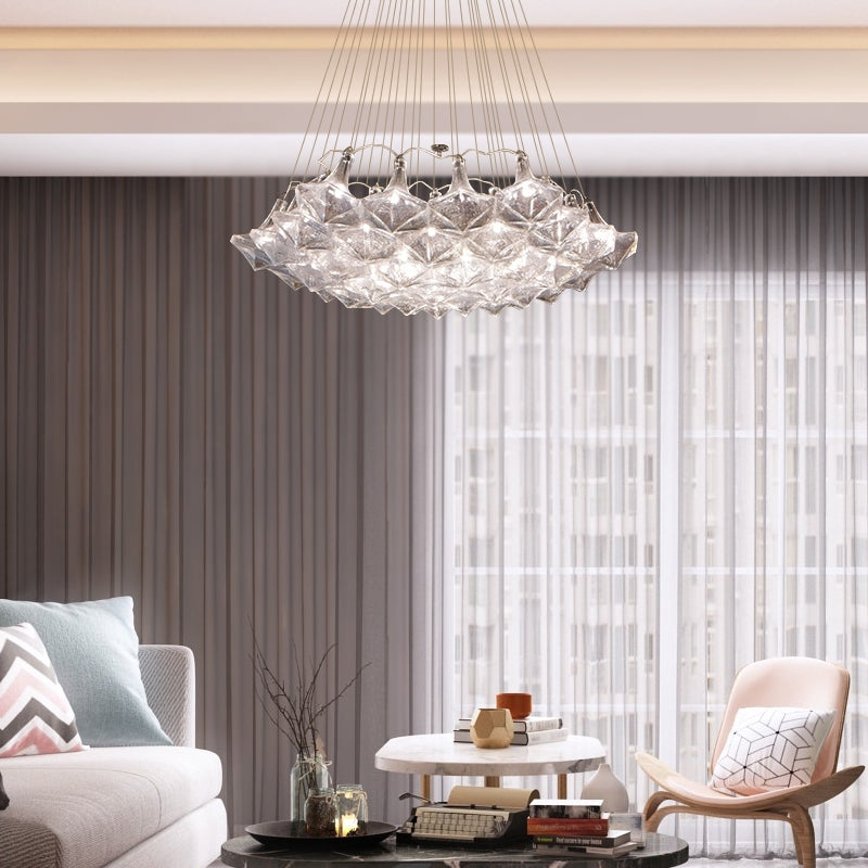 New Oversize Modern Minimalist Glass Art Chandelier for Living Room / stairs / foyer