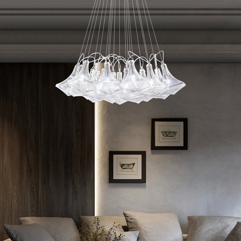 New Oversize Modern Minimalist Glass Art Chandelier for Living Room / stairs / foyer