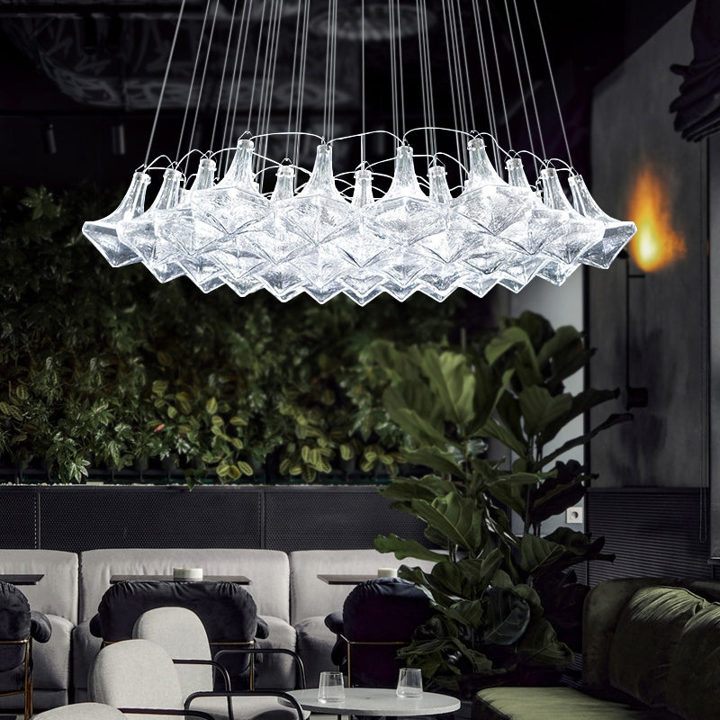 New Oversize Modern Minimalist Glass Art Chandelier for Living Room / stairs / foyer