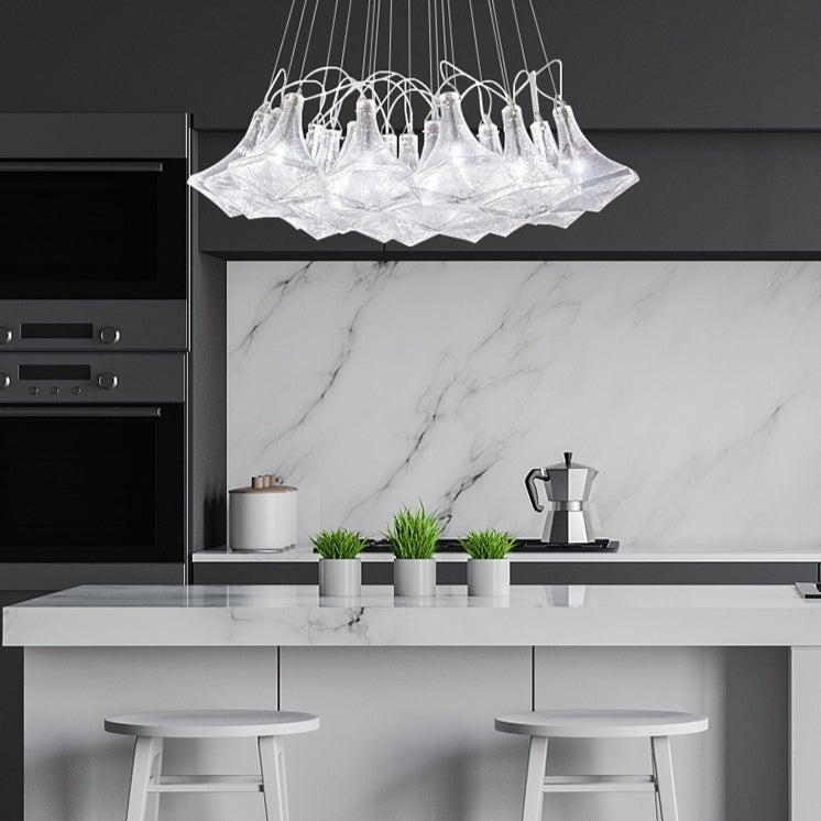 New Oversize Modern Minimalist Glass Art Chandelier for Living Room / stairs / foyer