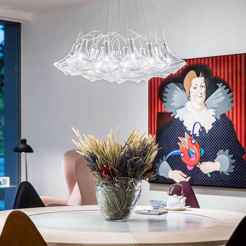 New Oversize Modern Minimalist Glass Art Chandelier for Living Room / stairs / foyer