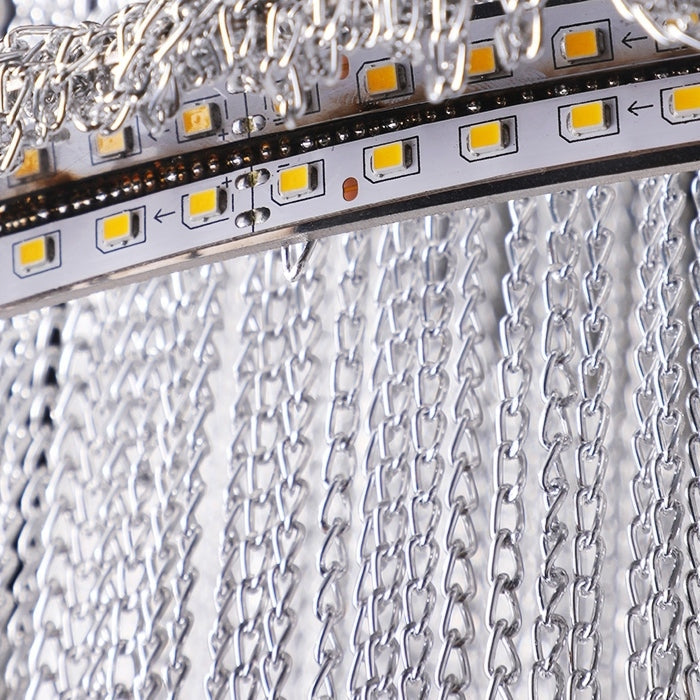 Extra Large Multi-Layered Post-Modern Luxury Metal Chains Chandelier for High-Ceiling Room
