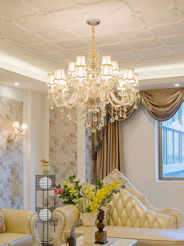 Extra Large Luxury Multi-Tiered Crystal Pendant Chandelier for High-Ceiling Rooms