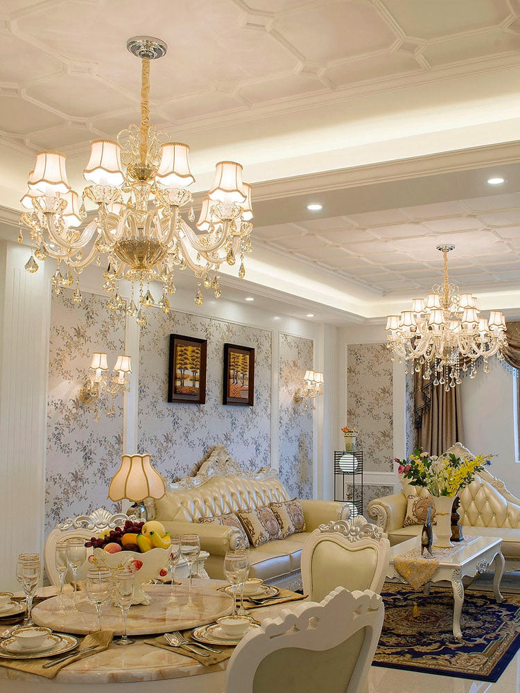 Extra Large Luxury Multi-Tiered Crystal Pendant Chandelier for High-Ceiling Rooms
