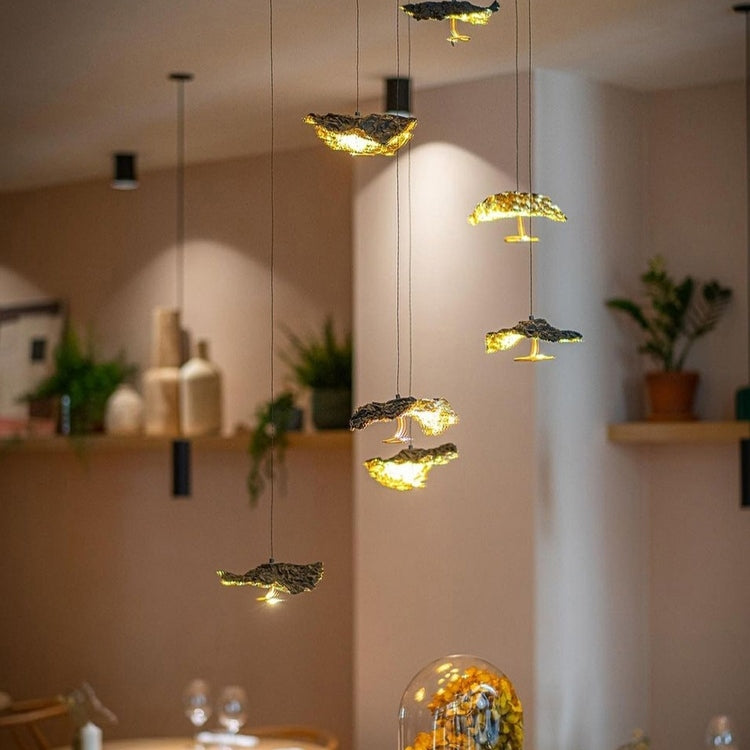 Nordic Art Lotus Leaves Shape Pendant Chandelier for Dining Room / stairs / foyer