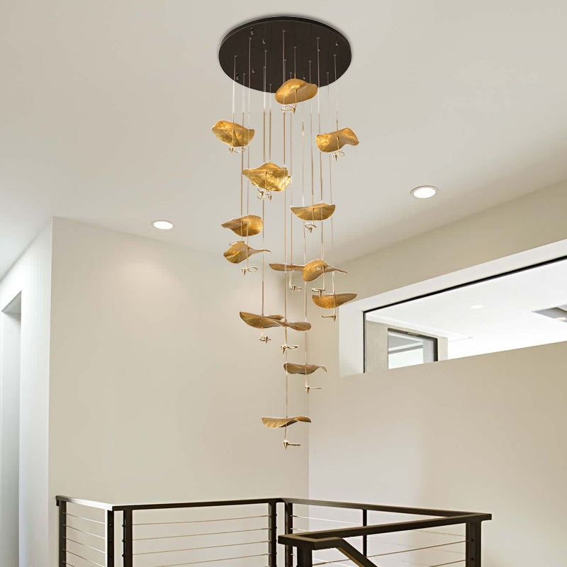 Nordic Art Lotus Leaves Shape Pendant Chandelier for Dining Room / stairs / foyer