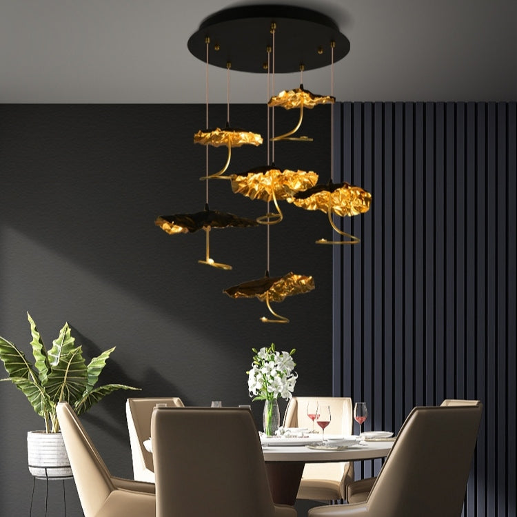 Nordic Art Lotus Leaves Shape Pendant Chandelier for Dining Room / stairs / foyer