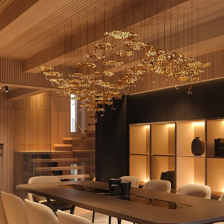 Nordic Art Lotus Leaves Shape Pendant Chandelier for Dining Room / stairs / foyer