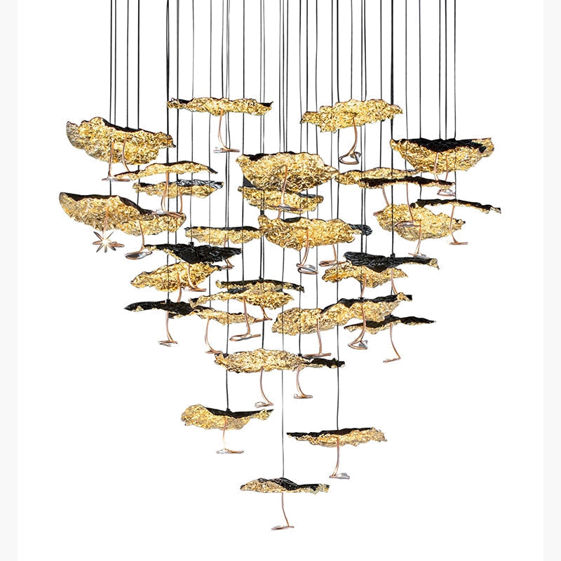 Nordic Art Lotus Leaves Shape Pendant Chandelier for Dining Room / stairs / foyer