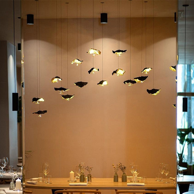 Nordic Art Lotus Leaves Shape Pendant Chandelier for Dining Room / stairs / foyer