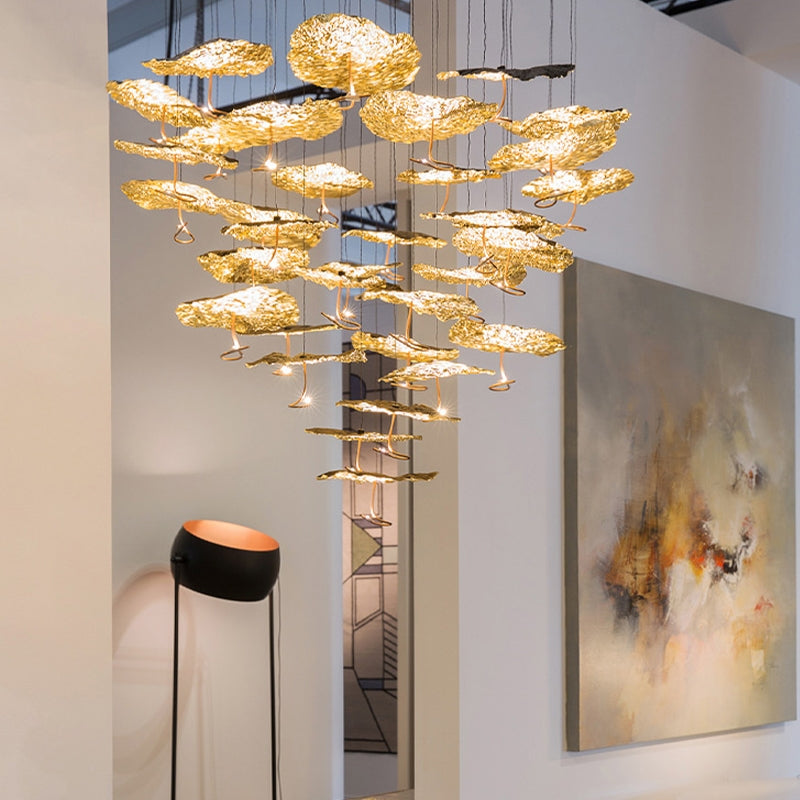 Nordic Art Lotus Leaves Shape Pendant Chandelier for Dining Room / stairs / foyer