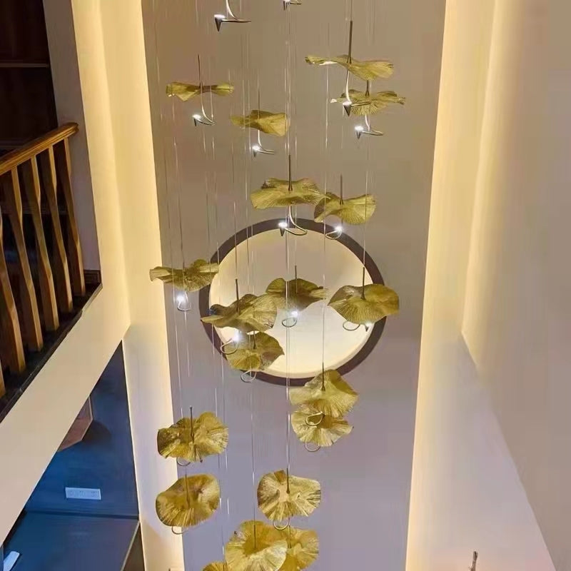 Nordic Art Lotus Leaves Shape Pendant Chandelier for Dining Room / stairs / foyer