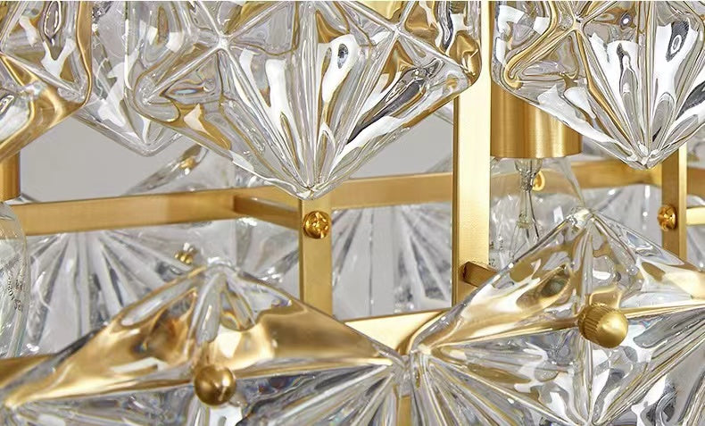 Designer Recommended Modern Rectangle Crystal Pendant Chandelier for Dining Table / kitchen Island / bar