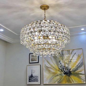 New Modern Tiers Raindrop Crystal Chandelier for Living / dining Room / bedroom / cafe