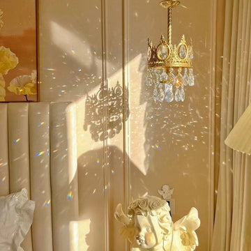 Designer Model Light Luxury Crown Crystal Pendant Chandelier for Bedside / foyer / dining Room