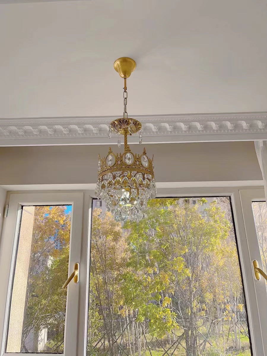 Designer Model Light Luxury Crown Crystal Pendant Chandelier for Bedside / foyer / dining Room