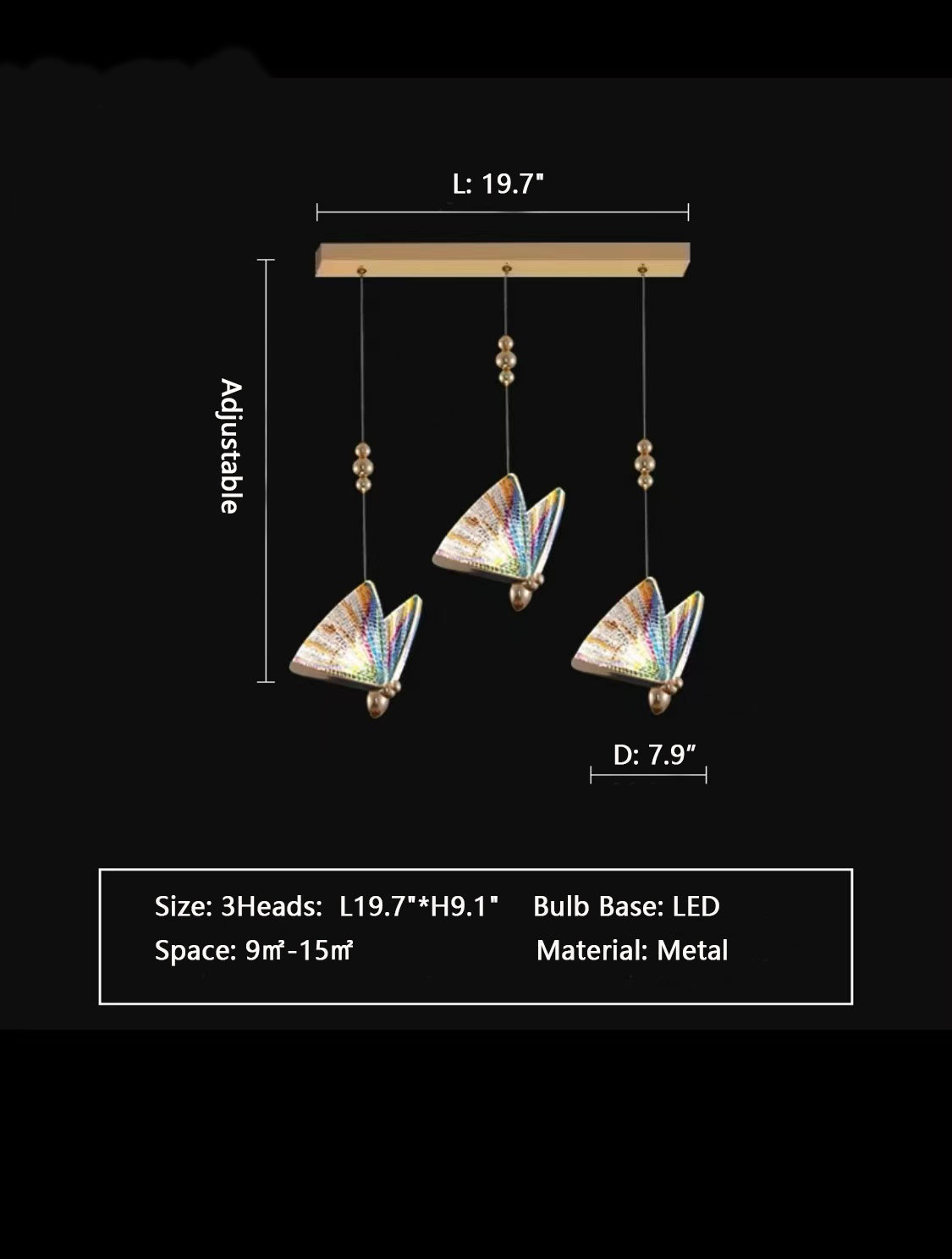 Extra Large Light Luxury Art Butterfly Pendant Chandelier for Bedroom / dining Room / staircase