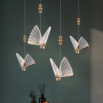 Extra Large Light Luxury Art Butterfly Pendant Chandelier for Bedroom / dining Room / staircase