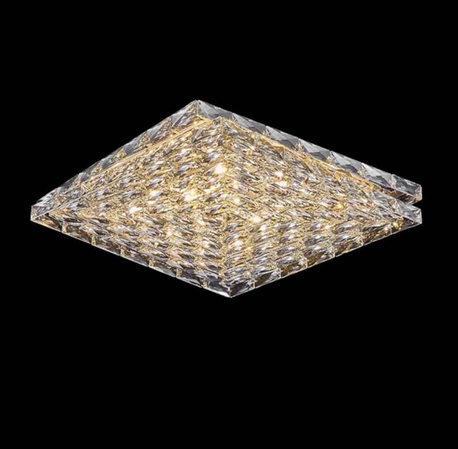 Extra Large Luxury Rectangle Light Flush Mount Crystal Chandelier for Living Room / bedroom