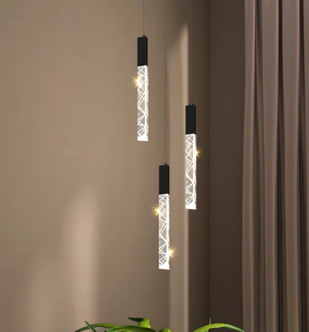 Extra Large Modern K9 Crystal Rod Pendant Long Chandelier for Staircase / living Room / foyer