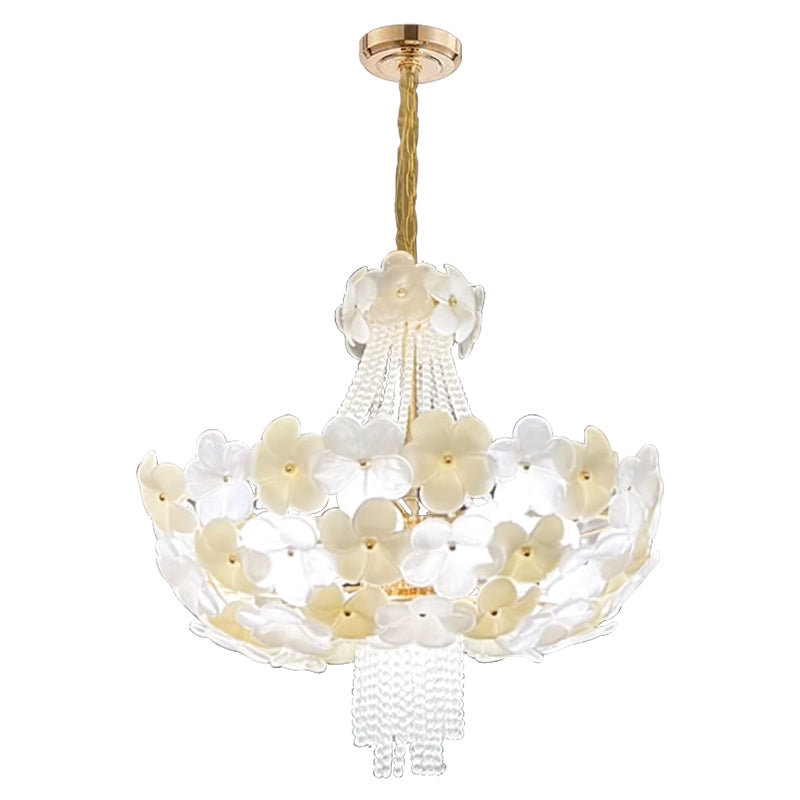 Modern Light Luxury Designer Style Flower Light Crystal Pendant Chandelier for Living Room / bedroom / big