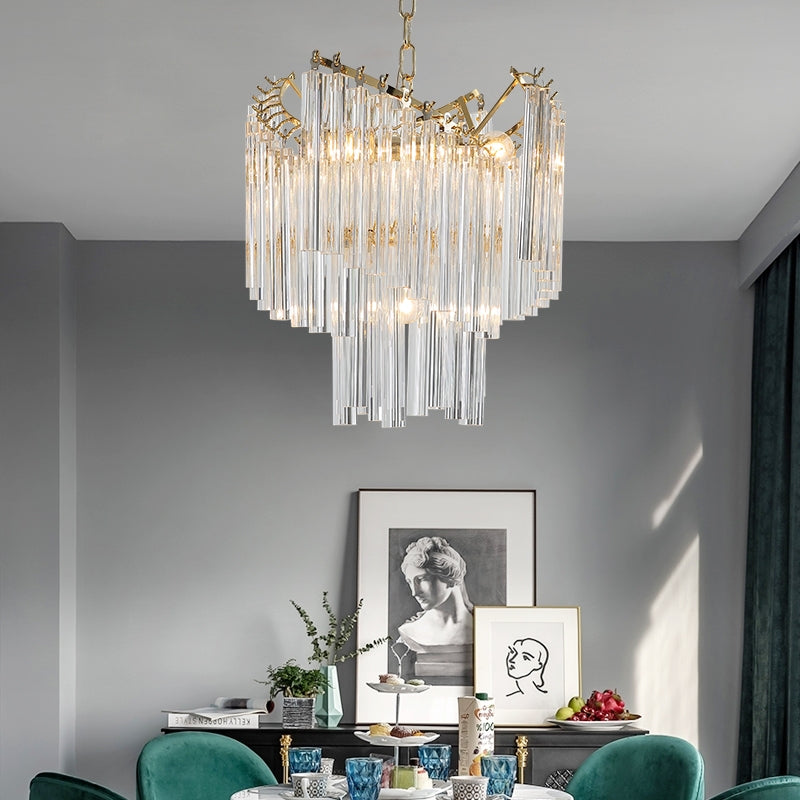 Large Modern Art Spiral Tiers Glass Pendant Chandelier for Living Room / dining Room / entryway