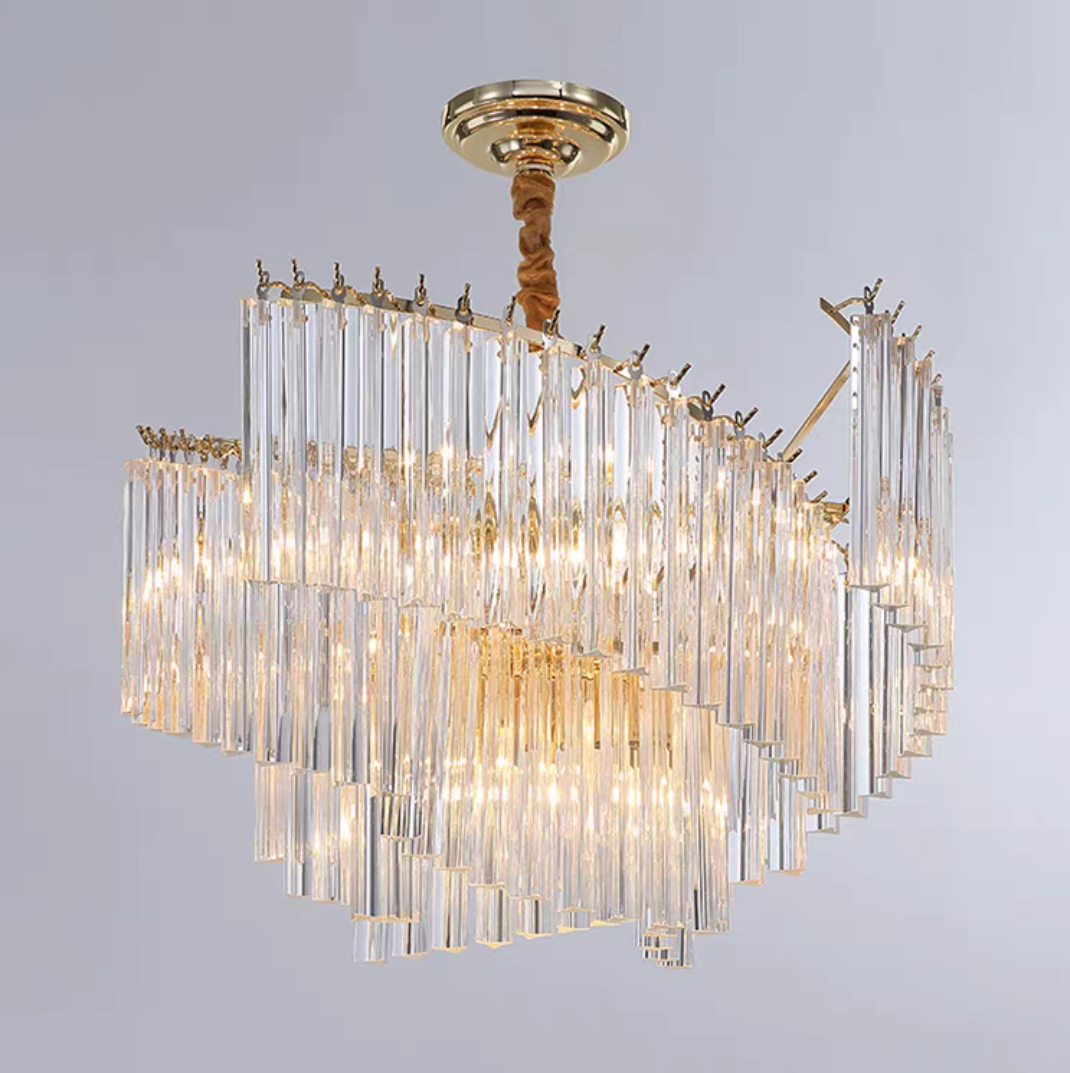 Large Modern Art Spiral Tiers Glass Pendant Chandelier for Living Room / dining Room / entryway