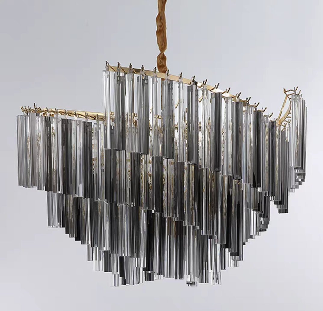 Large Modern Art Spiral Tiers Glass Pendant Chandelier for Living Room / dining Room / entryway