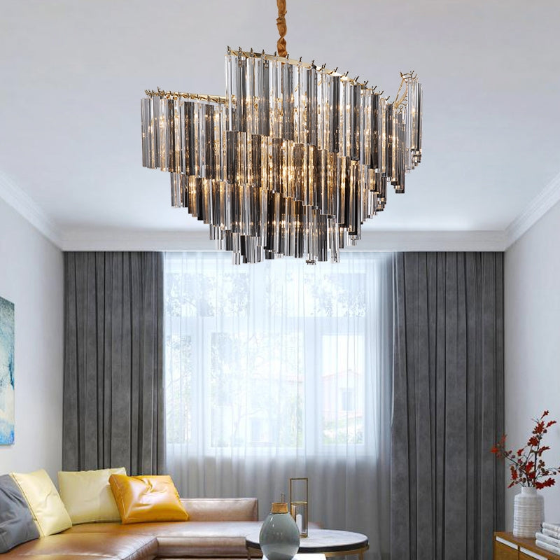Large Modern Art Spiral Tiers Glass Pendant Chandelier for Living Room / dining Room / entryway