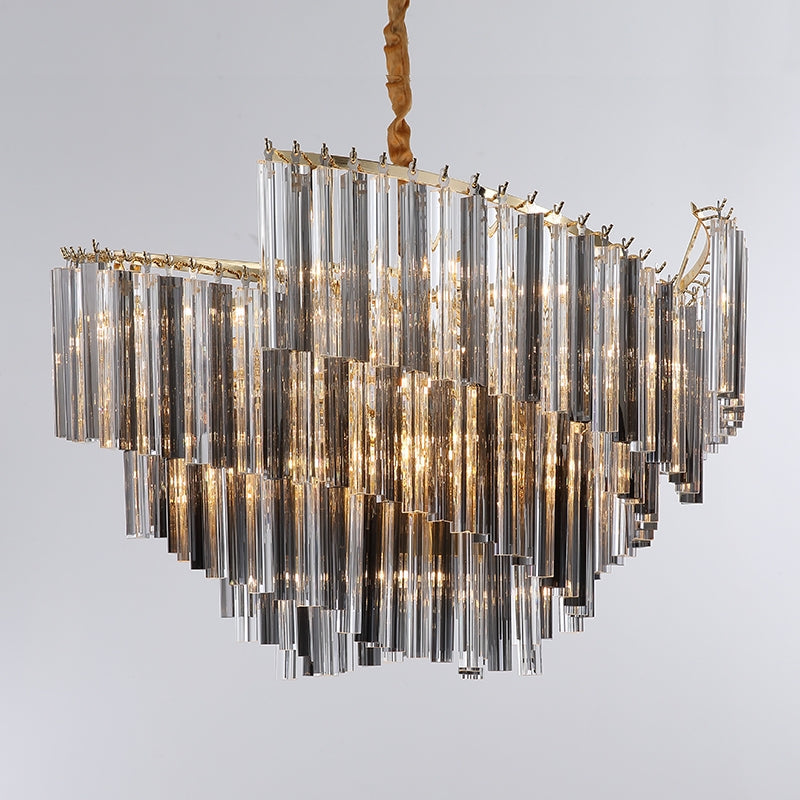 Large Modern Art Spiral Tiers Glass Pendant Chandelier for Living Room / dining Room / entryway