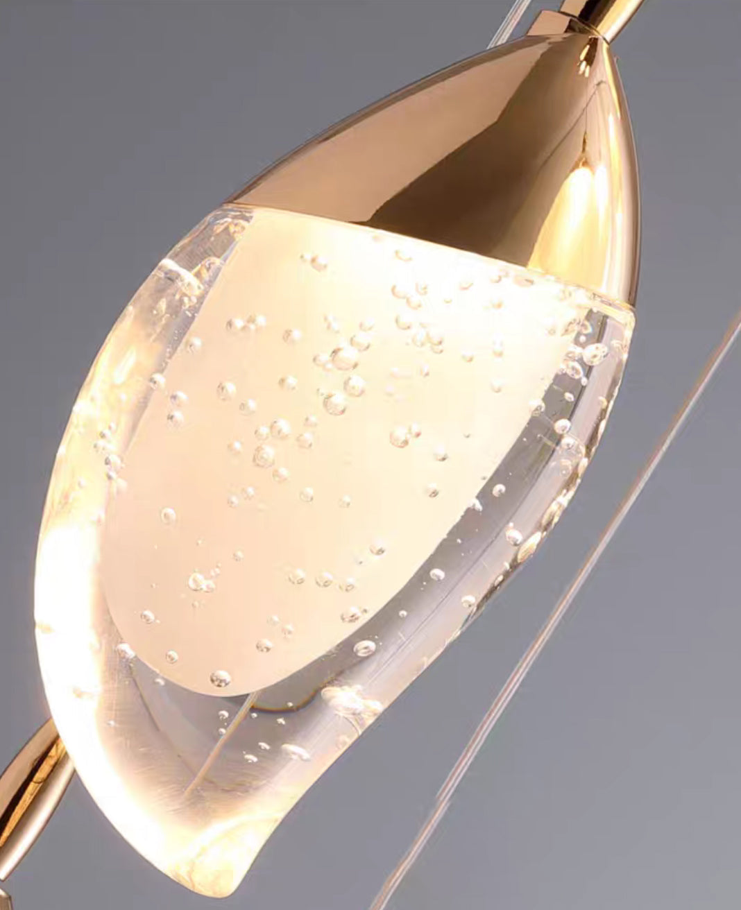 Modern Mango Shape Light Crystal Air Bubbles Pendant Chandelier for Stairs / living Room / high-Ceiling Room