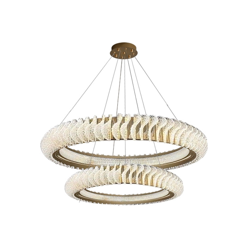 Extra Large Tiers Modern Stainless Steel Ring Chandelier for Living Room / foyer / big Entrys
