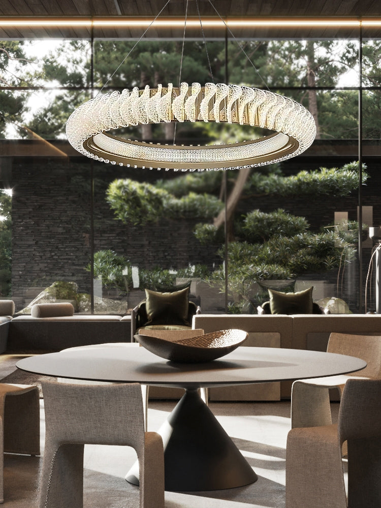 Extra Large Tiers Modern Stainless Steel Ring Chandelier for Living Room / foyer / big Entrys