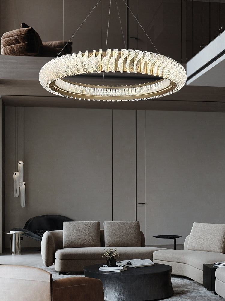 Extra Large Tiers Modern Stainless Steel Ring Chandelier for Living Room / foyer / big Entrys