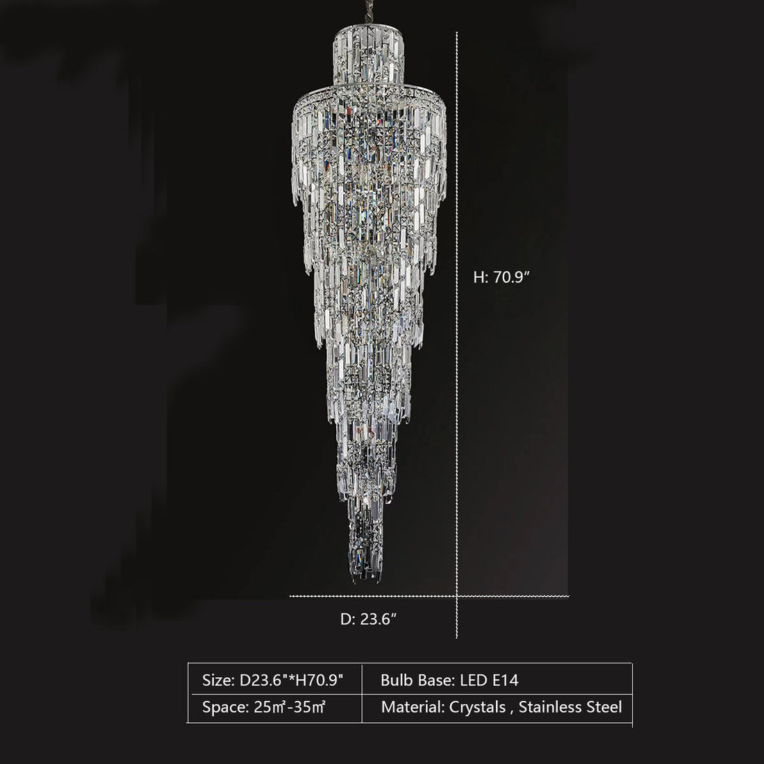 Luxury Large Crystal Chandelier for Hight Ceiling Living Room Long Staircase Light