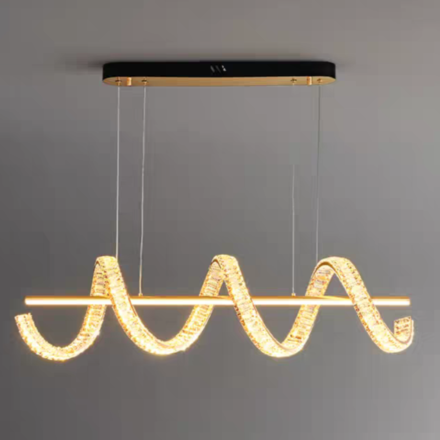 Modern Gold Art Light Luxury Crystal Chandelier for Dining Room / kitchen Island