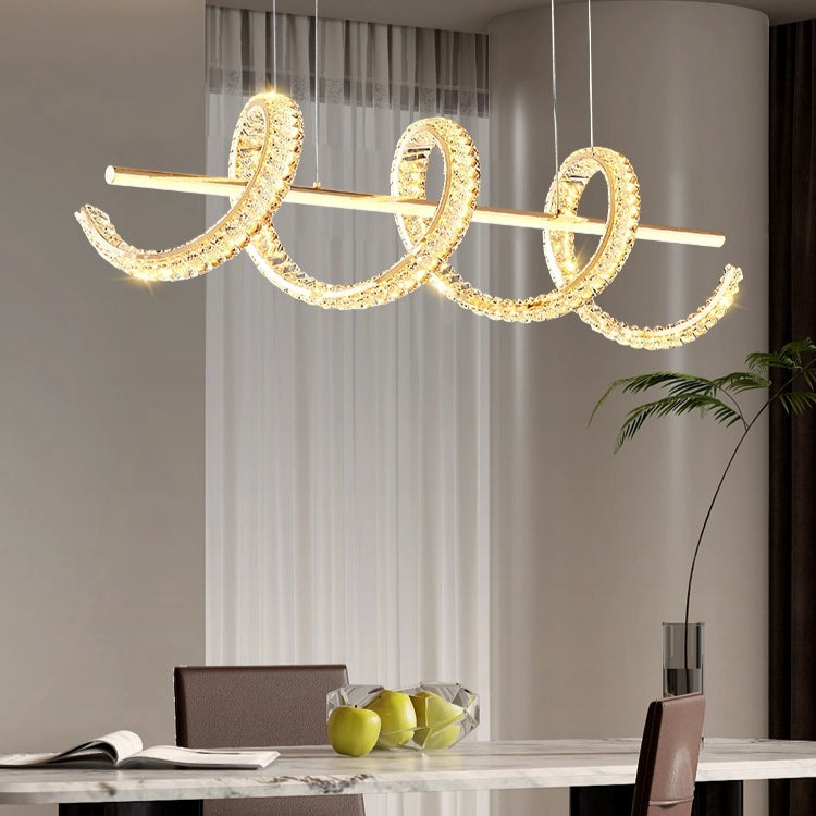 Modern Gold Art Light Luxury Crystal Chandelier for Dining Room / kitchen Island
