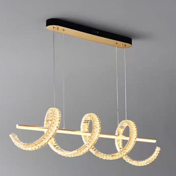 Modern Gold Art Light Luxury Crystal Chandelier for Dining Room / kitchen Island