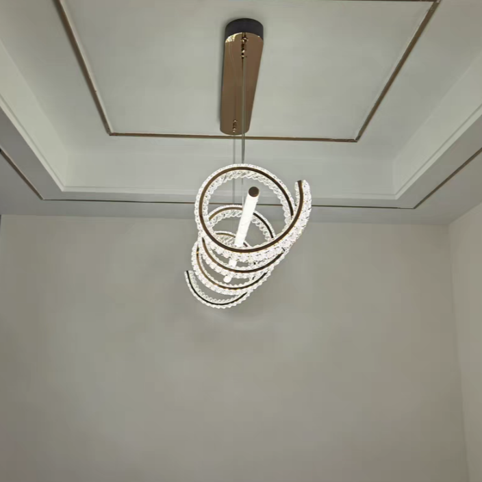 Modern Gold Art Light Luxury Crystal Chandelier for Dining Room / kitchen Island