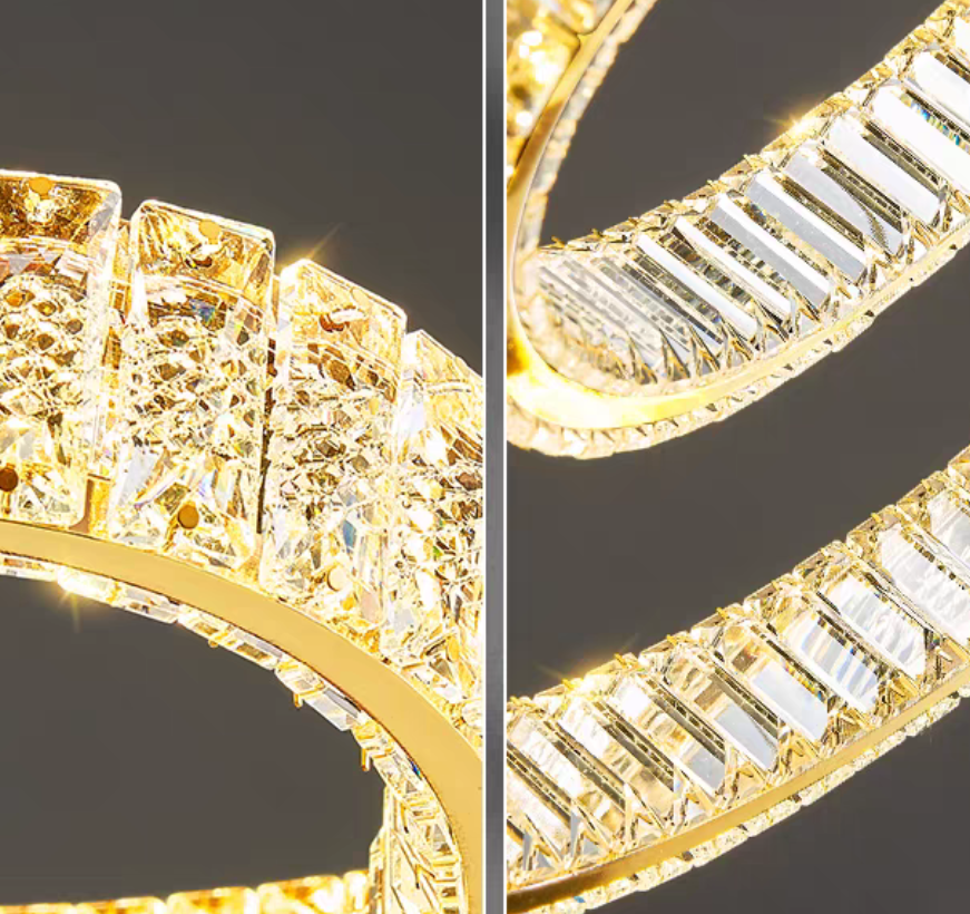 Modern Gold Art Light Luxury Crystal Chandelier for Dining Room / kitchen Island
