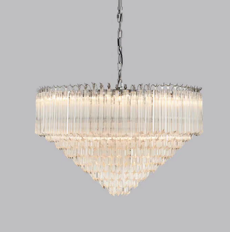 Multi-Tier Modern Light Luxury Crystal Rods Pendant Chandelier for Living Room / bedroom / foyer / entrys