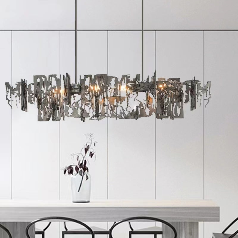 Oversize Post-Modern Avant Art Irregular Metal Piece Chandelier for Living / dining Room / kitchen Island