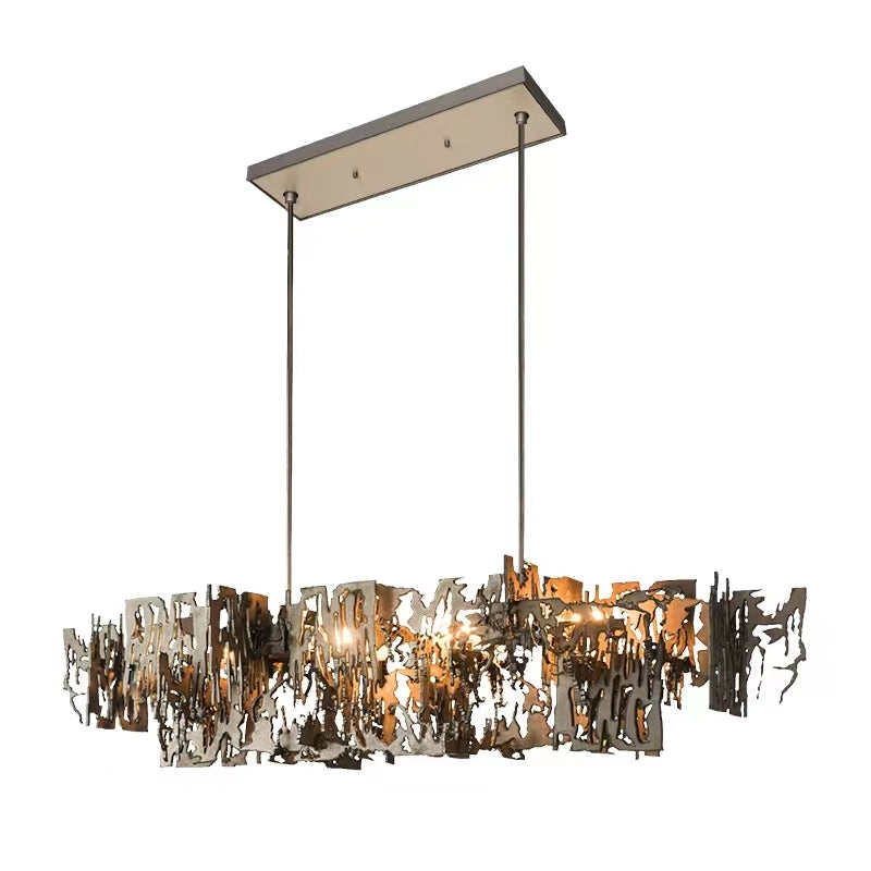 Oversize Post-Modern Avant Art Irregular Metal Piece Chandelier for Living / dining Room / kitchen Island